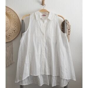 Vince Camuto Crisp White Cotton Top size Small